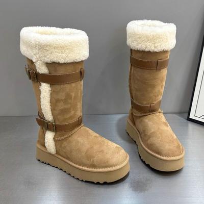 Women's Thick-soled Winter Lightweight Warm Cold Padded Snow Boots Non-slip Wear-resistant Casual Sneakers Long Cotton Boots