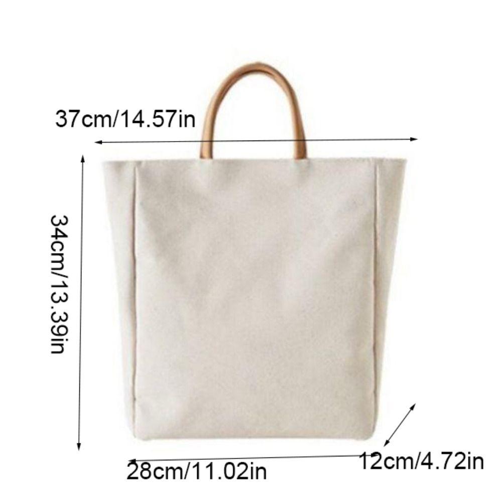 Multifunctional Canvas Tote Bag Large Capacity Student Schoolbag Simple Women Handbag Outdoor