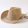 Popular European and American Classic Straw Woven Western Cowboy Hat Men's and Women's Outdoor Fashion OL Wind Woven Top Hat