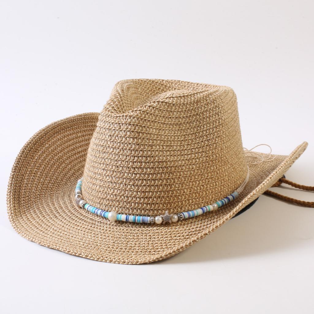 Popular European and American Classic Straw Woven Western Cowboy Hat Men's and Women's Outdoor Fashion OL Wind Woven Top Hat