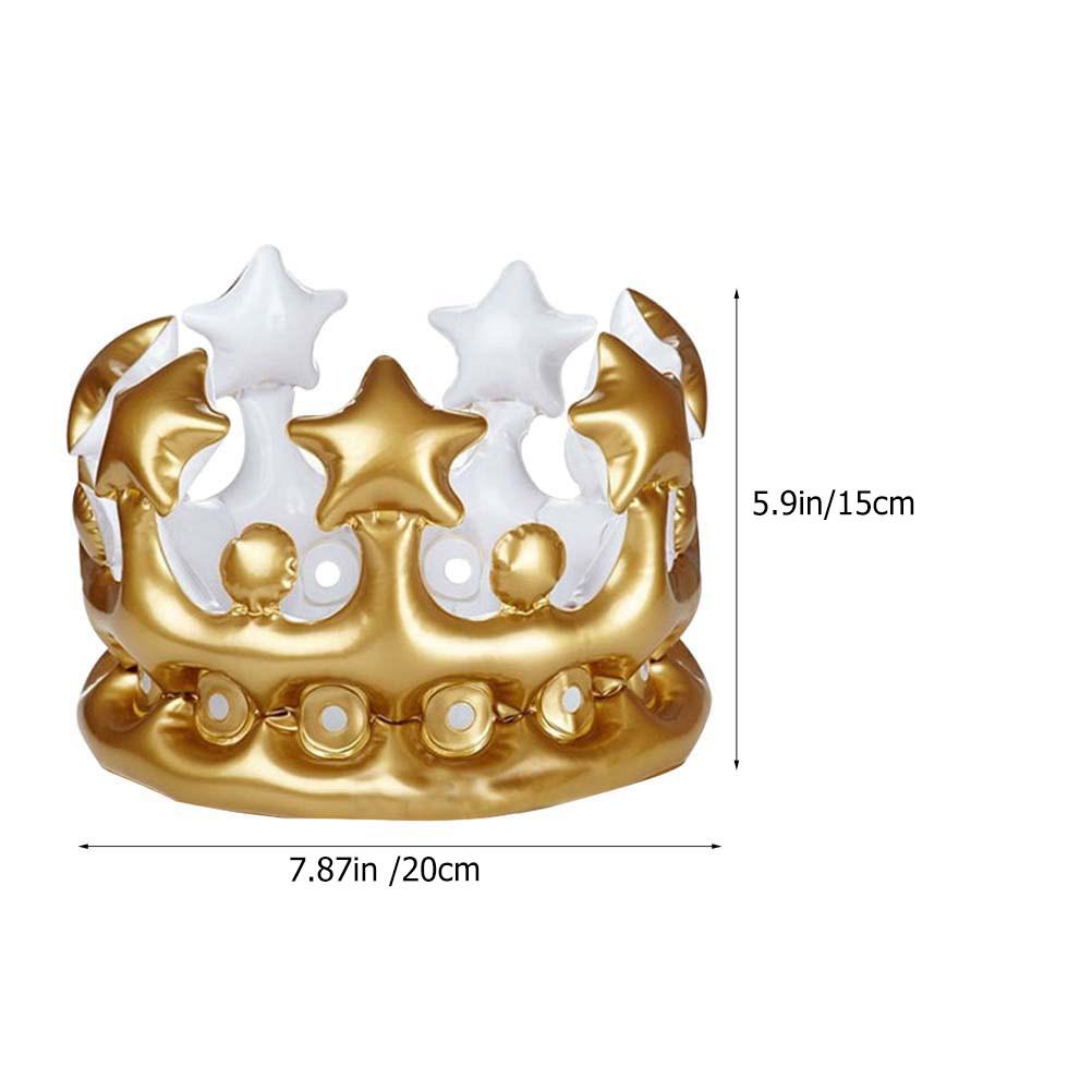 6Pcs Inflatable Crown Birthday Party Crown Photo Prop Cosplay Fancy Dress Accessory Festival Decorative Hat Multipurpose