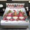 3-teiliges Frohe Weihnachten Kobold-Druck kernloses Bettlaken-Set, mehrere Größen weiche Bettdecken Schlafzimmer Bettwäsche Dekorationen