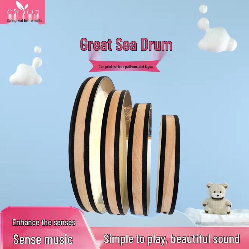 Colorful Sheepskin Ocean Drum for Kids - Orff Instrument for Kindergarten 40*6 cm
