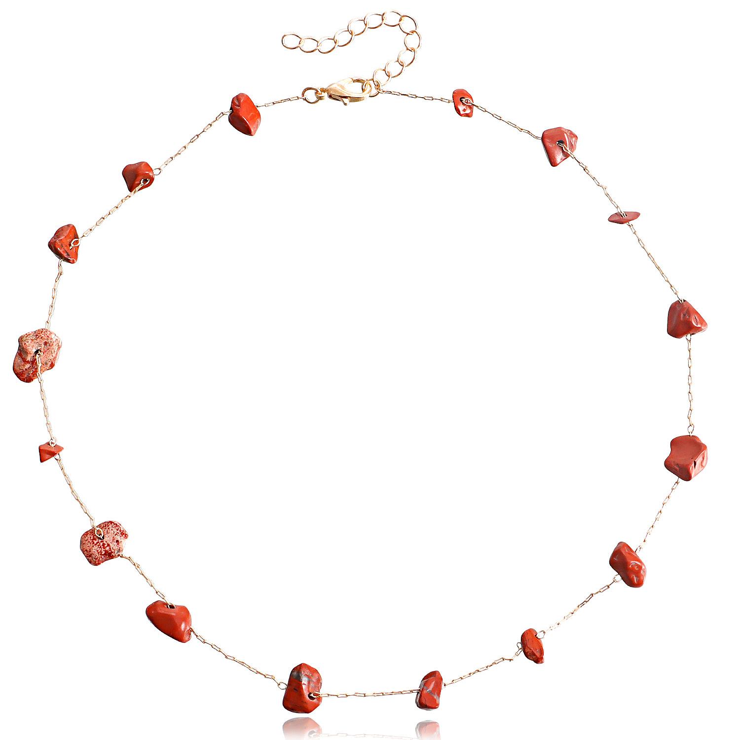 

European and American jewelry ins beach color natural irregular gravel neck chain necklace jewelry women, collarbone chain