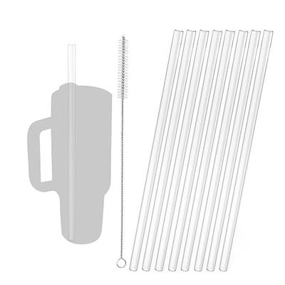 6Pcs Plastic Clear Straws Reusable Straw With Cleaning Brush 31Cm Drinking Straws For Water Bottle Travel Tumblers Accessories
