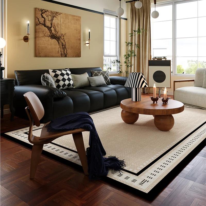 Tapete americano vintage de área grande sala de estar quarto tapete de luxo avançado à prova d'água antiderrapante tapete imitação de caxemira