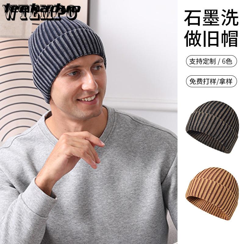 Autumn and Winter Knitted Hat for Men and Women Couples Knitted Hat Ins Street Solid Color Warm Baotou Hat