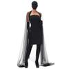 Halloween Costume Women Black Masquerade Dress Stage Performance Outfit M XL