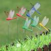 10Pc/set Simulated Dragonfly 3D Plastic Decorative Pole Horticultural Flowerpot Flower Decor Grassland Fence Art Cutting Decor
