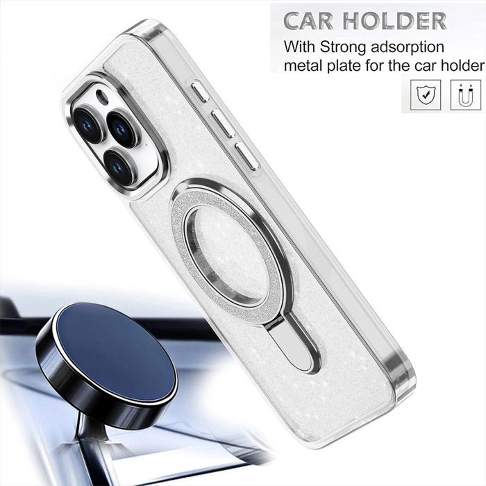 Coque de Téléphone - BOOLING - pour iPhone 17 Pro - Silicone et PC - Transparent - Anneau Magnétique
