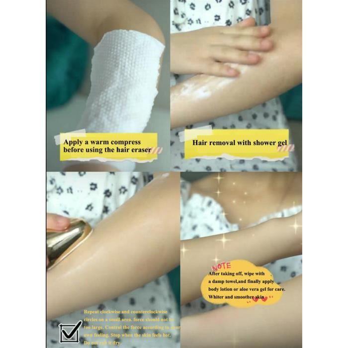 Light Blue - Crystal Hair Removal Eraser, Painless Hair Removal Tool, Easy To Clean, Reusable, Beautiful