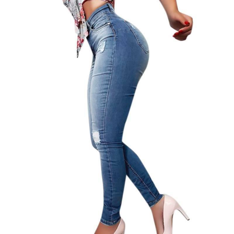 Pantalones vaqueros de cintura alta para mujer Slim Fit Skinny Denim Pants  Ladies Casual Long Pantalones largos comprar a buen precio — entrega  gratuita, reseñas reales con fotos — Joom