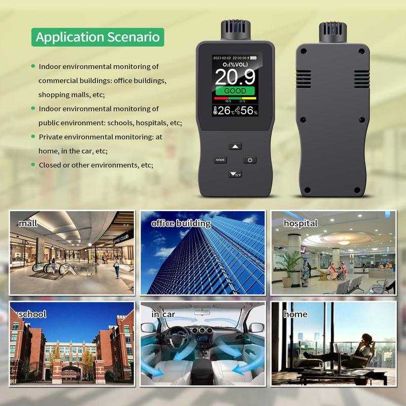 A8 Handheld Oxygen Concentration Detector Oxygen Content Monitor Oxygen Detector Oxygen Test Exceeds Alarms
