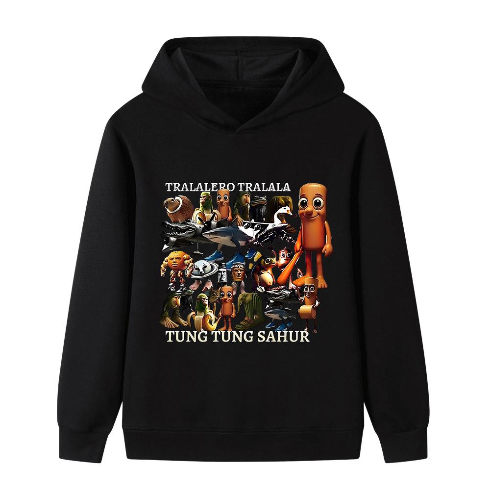 Dziecięca włoska zgnilizna mózgu Zwierzęta Zabawny nadruk Pulowerowa bluza z kapturem Jesień i Zima Moda outdoorowa Ciepła bluza z kapturem dla chłopców i dziewcząt