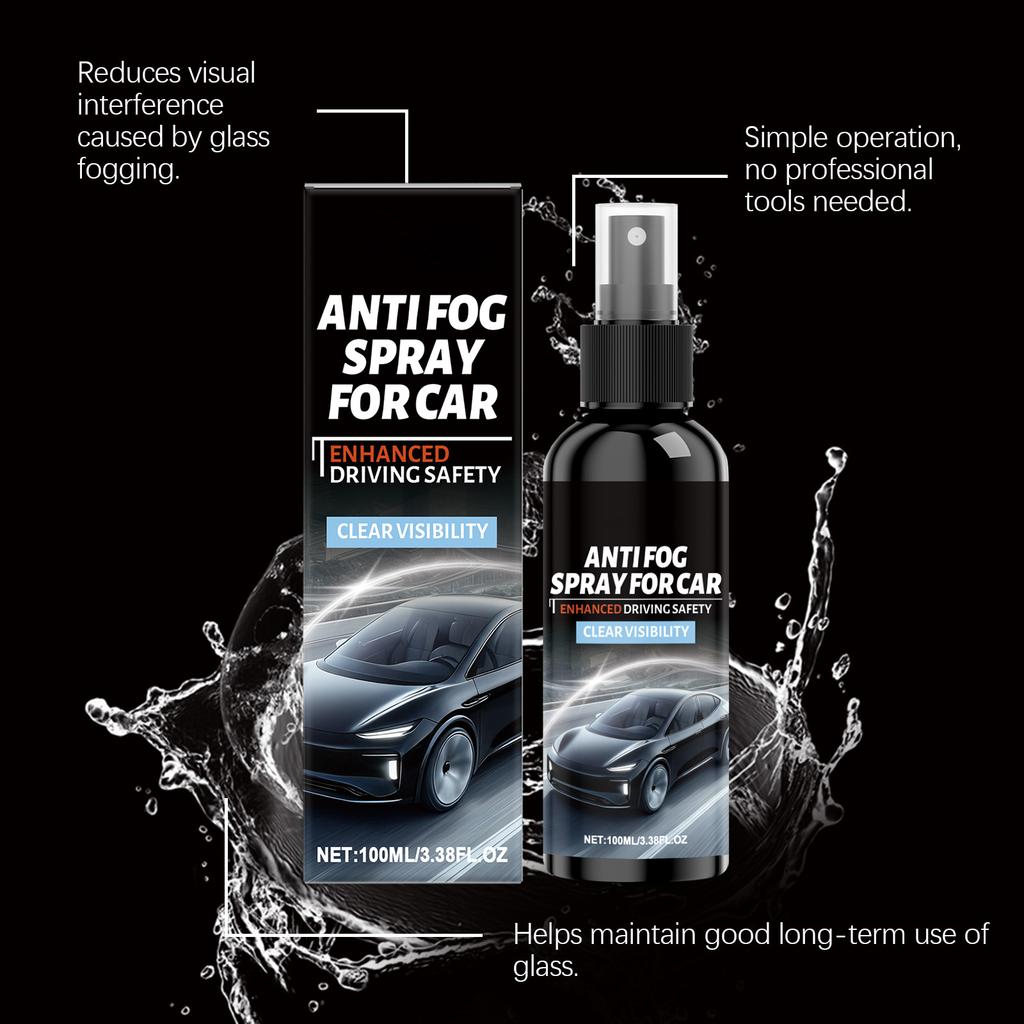 Car -fog Spray  Window And Rearview Mirror Cleaner  Defogging And Dewatering Agent  Rain-proof Cleaner 100ml