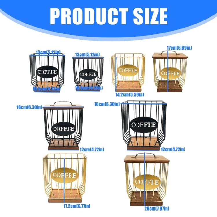 Fashionable Elegant Sturdy Coffee Storage Basket Solution Opening for Efficient Organization of Coffee Supplies
