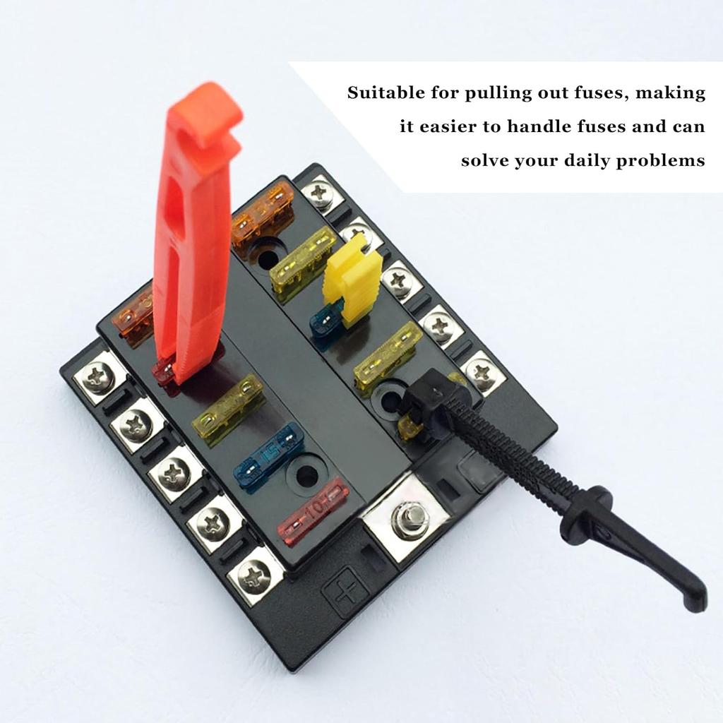 4PCS Car Fuse Puller Tool, 4 Size Mini Plastic Vehicle Fuse Puller Extraction Tool Set, Automotive Blade Glass Fuses Insertion Tool for Motorcycle