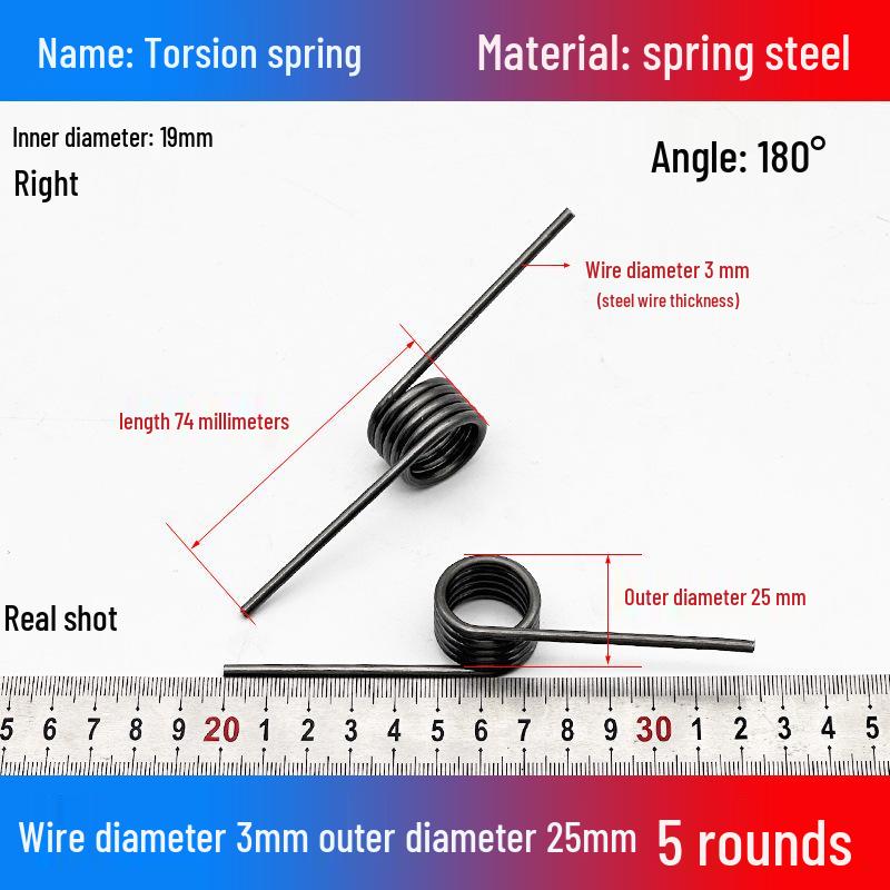Torsion Spring Steel 0.3-3.0 for 90/180° Clip Trash Can