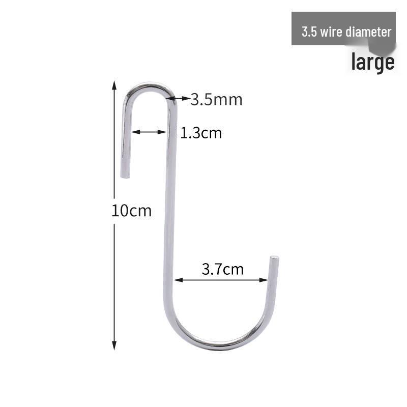 Multi-Purpose Chrome-Plated S-Shaped Hanging Hooks for Kitchen, Bathroom, and Clothing Storage