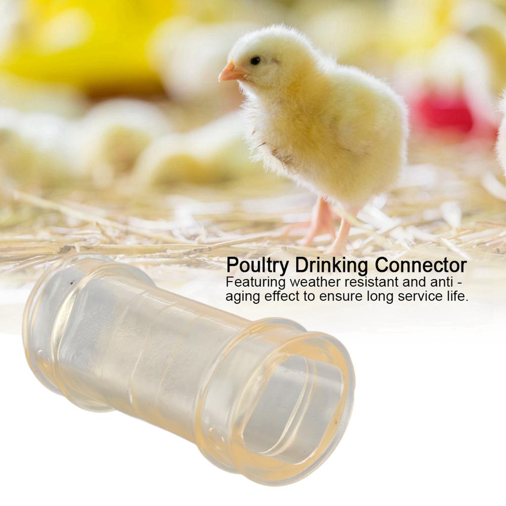 10pcs Plastic Chicken Farm Livestock Poultry Feeding Drinking Water Pipe Adapter ConnectorWhite