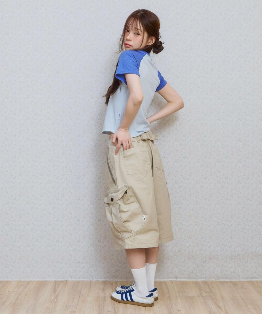 KIJIKO Ke403. Back Logo Raglan Tee Blue