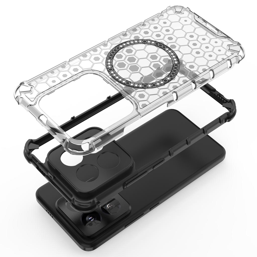 For Xiaomi 14 Pro Magnetic Case Honeycomb TPU+PC Phone Cover with Reinforced Corners