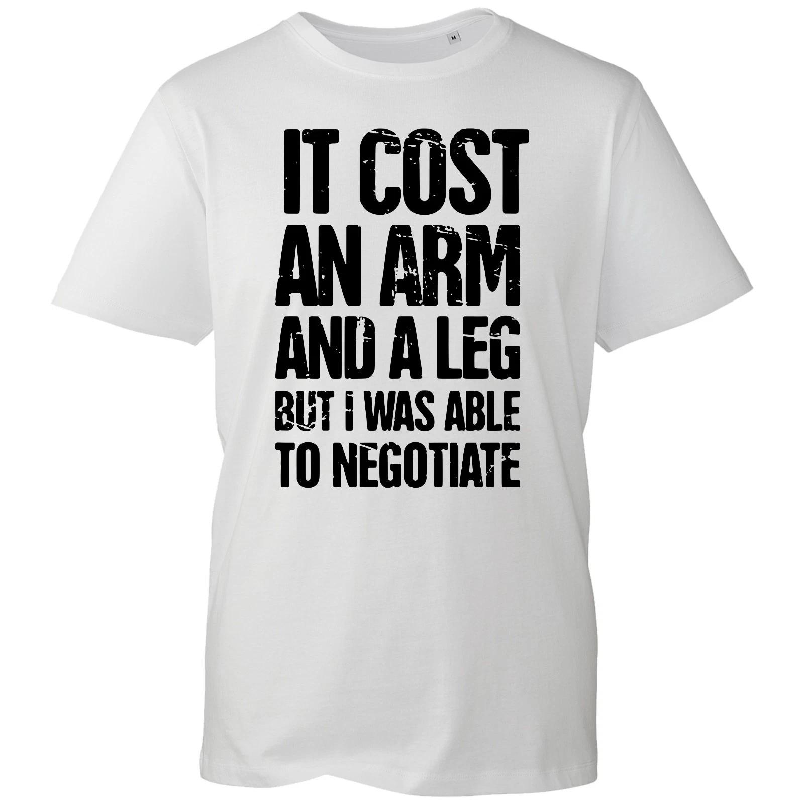 Funny Negotiation Mens T-Shirt Dark Joke Humor Sarcastic Novelty Unisex Gift Tee S