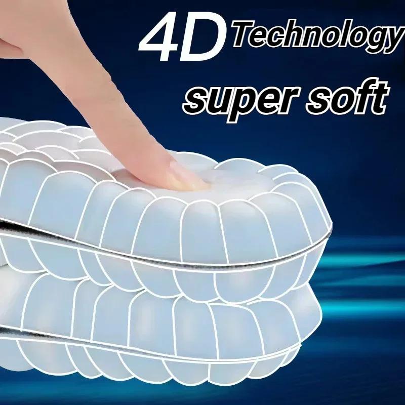 4D Massage Shoes Insoles Super Soft Latex Sports Insole For Feet Running Basket Shoe Sole Arch Support Orthopedic Inserts Unisex