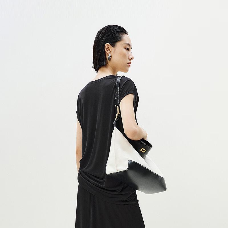 LESS 2025 Summer Round Neck Silk Sleeveless T-Shirt