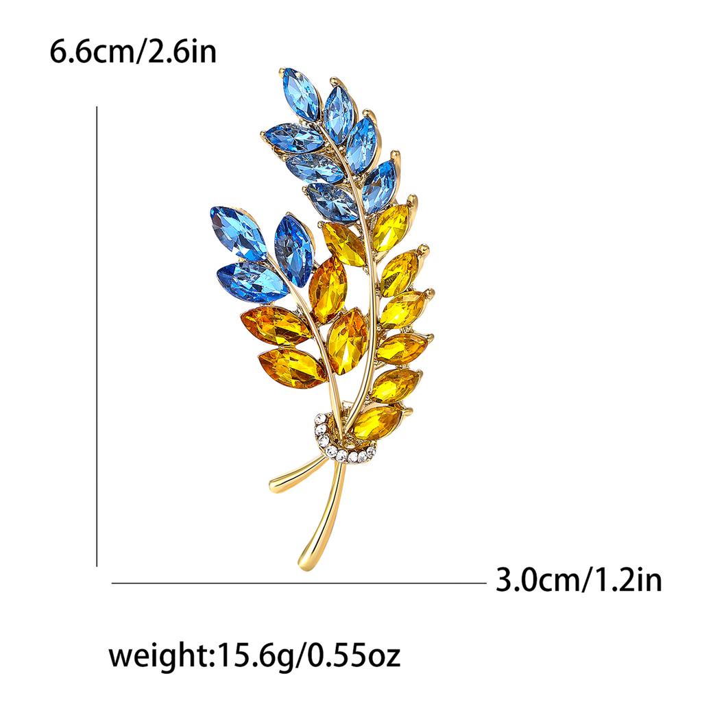 Ukrainian Wheat Brooches for Women Unisex Ukrainian Patriotic Pins Casual Accessories Gifts-Wholesale