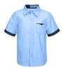 Kids Boys Casual Top Short Sleeve Turndown Collar Button Front Polka Dot Print Stylish T Shirt