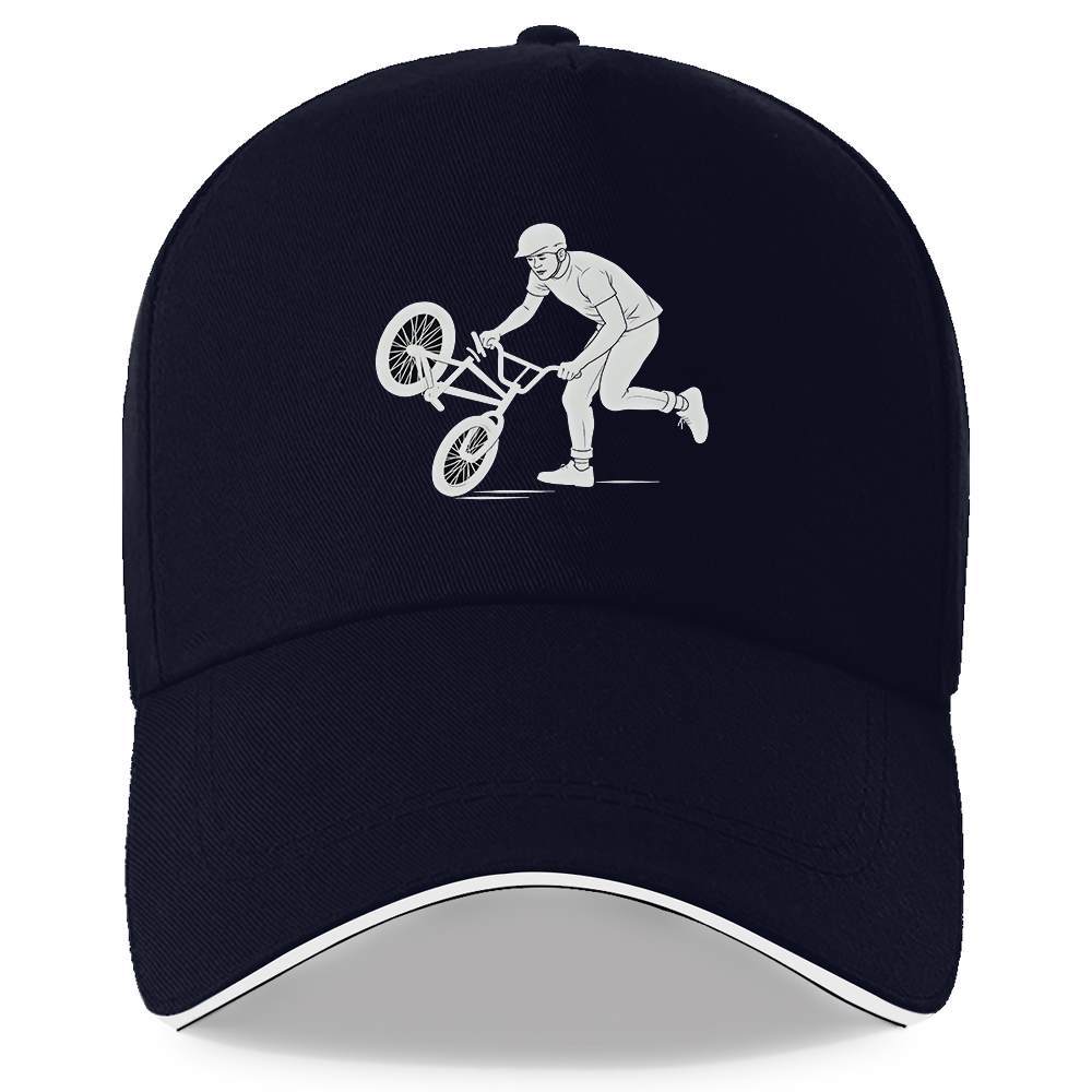 Cycling Rider Sports Graphic Baseball Cap Polyester Adjustable Sporty Casual Hat For Adult Unisex