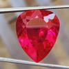 28 Ct Natural Mozambique Rich Red Ruby Pear Shape Certified Loose Gemstone