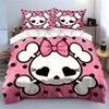 "Pink Skull Pattern Decoration Set" Soft Skin-Friendly Bedding Set Includes 1 Duvet Cover And 2 Pillowcase, Gift