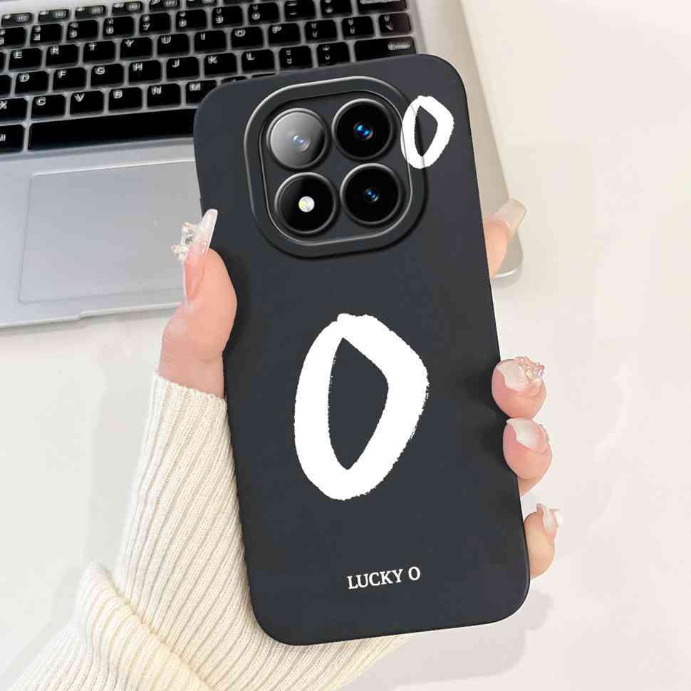 For Xiaomi Redmi Note 14 Pro+ 5G Case Black Lucky Letter A-Z Soft Silicone Cover For Redmi Note 14Pro Plus 5G 6.67" Phone Cases