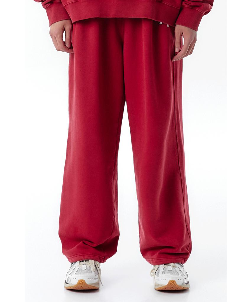 Opeunyadeu(Owai) Vintage Washed Sweat Pants-Deep Red