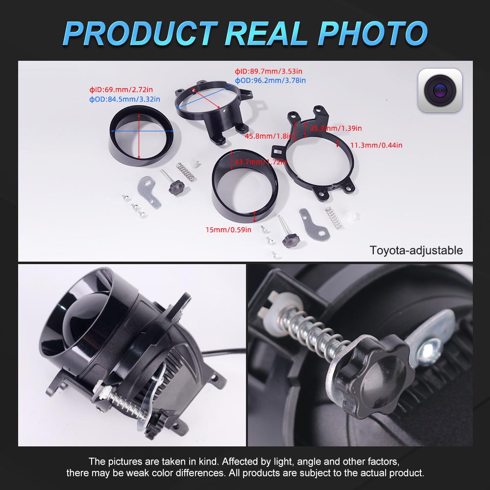 MAXGTRS 3.0 Inch Bi LED Projector Lens Fog Lights 6000K Lens Universal H8 Driving Light Lenses Spotlights