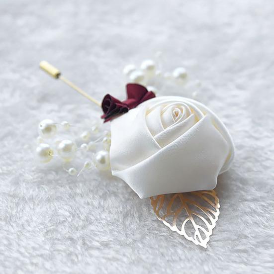 Umělá květina list Boutonniere živůtek svatební obřad nevěsta ženich brož