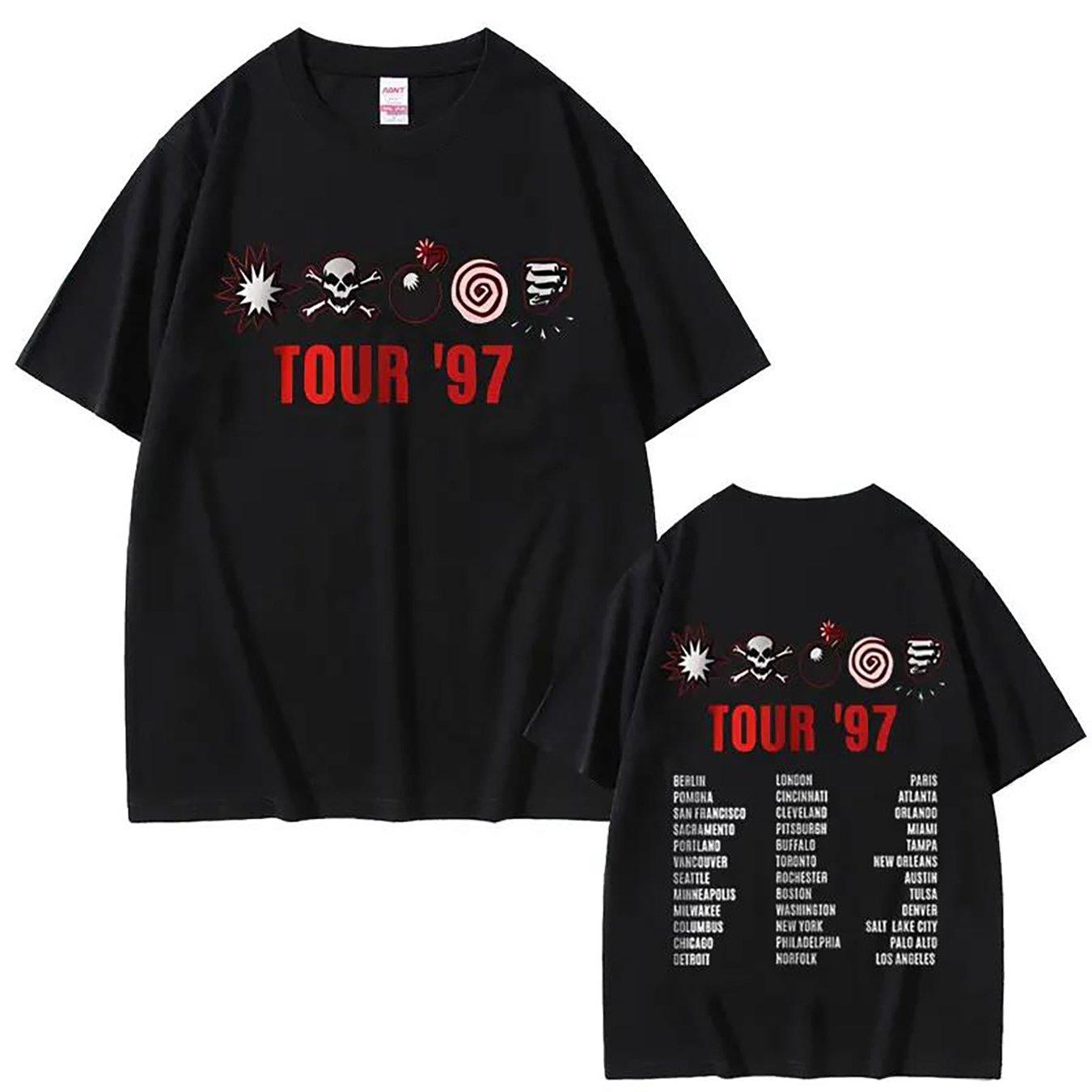 

Rock Band Kmfdm Tour 97 Printed T-Shirt Men s Fashion T-Shirt Men s and Women s Vintage Goth Punk Streetwear Summer New 4XL