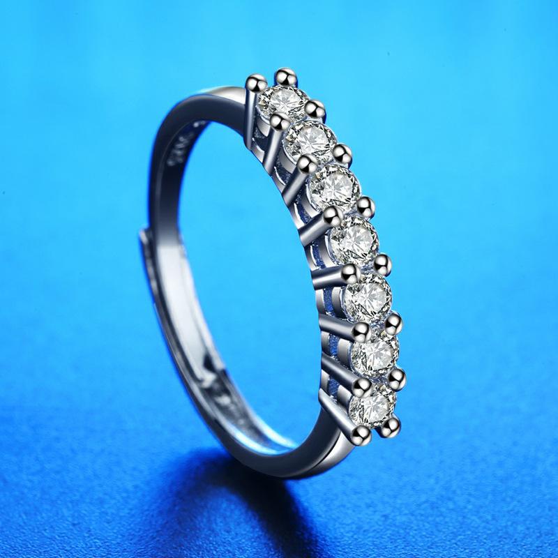 925 Silver Ring Heart AAA Zircon Open Adjustable Engagement For Women Wedding Fashion Jewelry Party Gifts