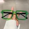 Trendy Personality Fluorescent Anti Blue Light Glasses Anime Party Plain Light Mirror Optical Eyewear Ins Fashion