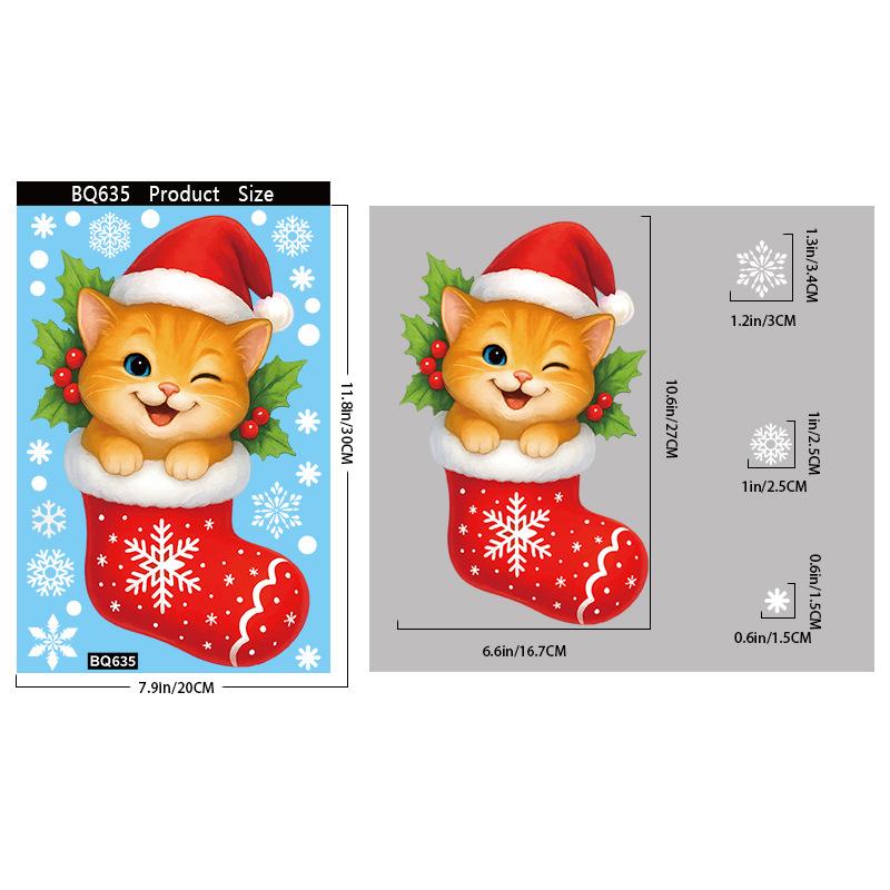 Vánoční Sněhová Vločka Los Sněhulák Skleněná Nálepka Vánoční Ozdoby Vánoční Nástěnné Samolepky Veselé Vánoce Dekorace Šťastný Nový Rok Samolepka