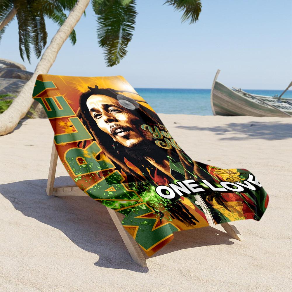 Bob Marley Customize Your Name Beach Towel Super Soft & Absorbent Portable for SwimmingBeachCamping Travel Beach AccessoriesGym