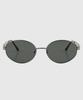 Tuditeo Dor Oval Metal Uv Protection Tinted Nylon Lens Sunglasses C2 Khaki