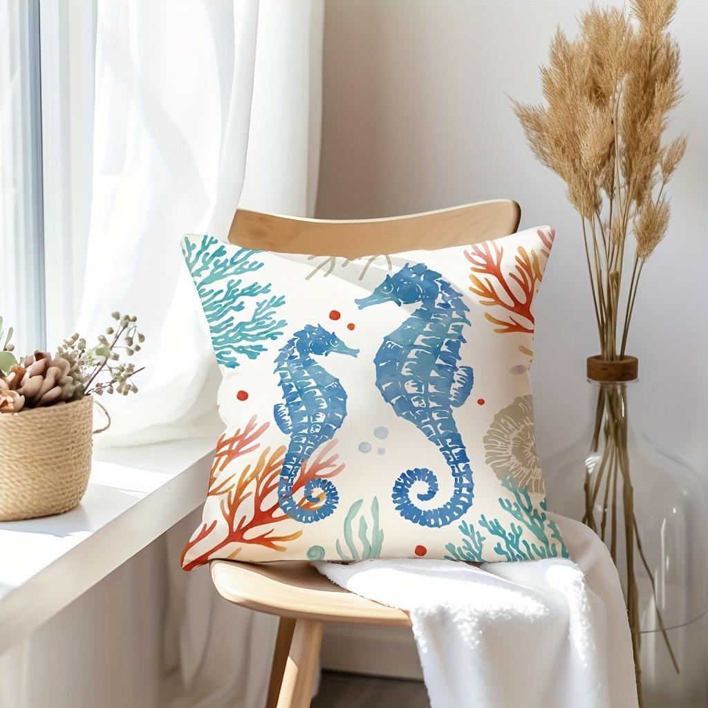 Charming Marine Life Pillow CoversLiving room sofa cushion cover, soft and comfortable, bedroom room decoration