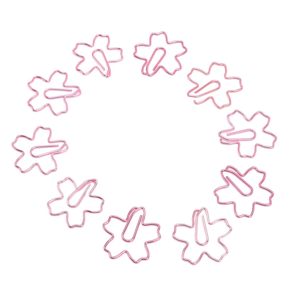 100Pcs Funny Paper Clips Cute Flower Shape Electroplating Process Paper Clips for Offices Home Schoo