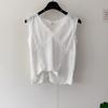 Honey J Linen V Neck Cut Lace sleeVeless Tank Top 2color