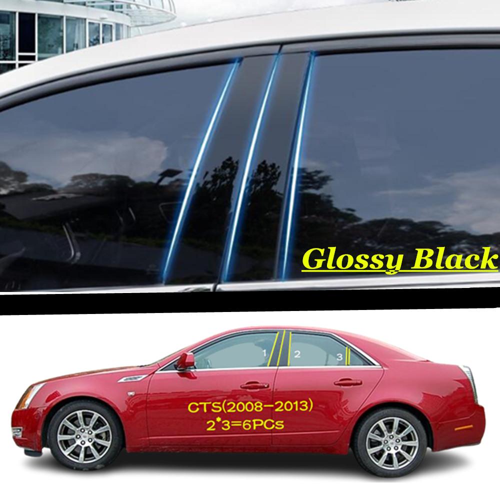 For Cadillac CTS 2008+/SRX 2006-2016/Escalade 2007-2014 Car PC Material Pillar Post Cover Door Trim Window Molding Sticker Plate
