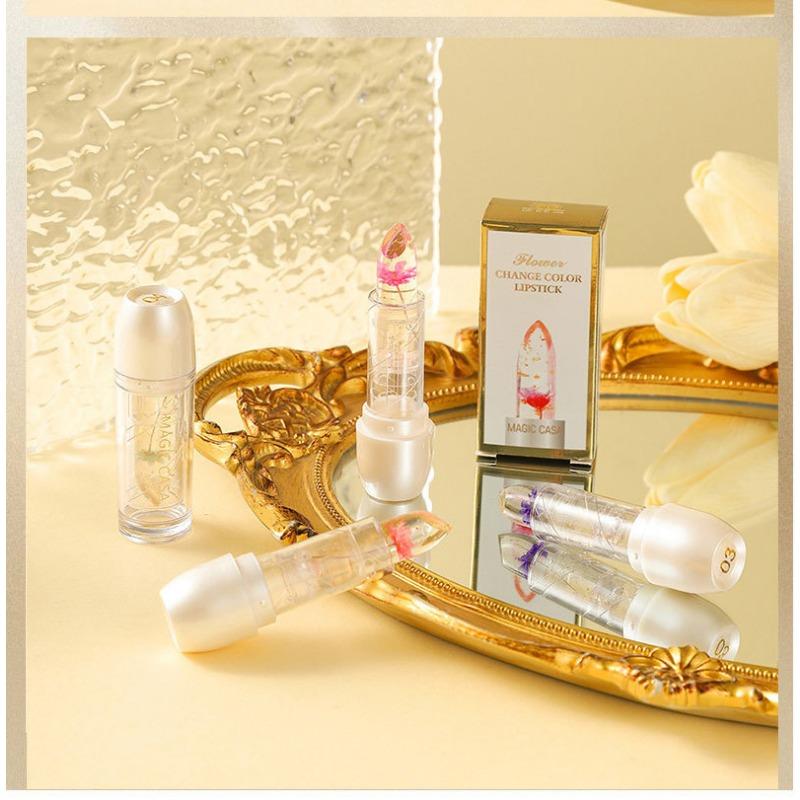 Transparent Moisturizing Jelly Dried Flower Temperature Changing Lipstick Moisturizing Color Changing Lipstick Lipstick