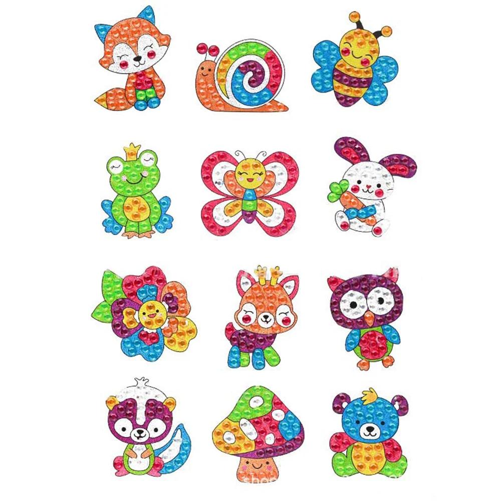New 5D Cartoon Princess Diamond Art Stickers Kids  DIY Craft Decorative Stickers for Refrigerator 13X11X2CM